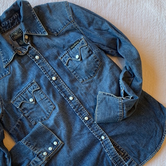 Lucky Brand Blue Denim Shirt with Snap Close - Picture 5 of 16
